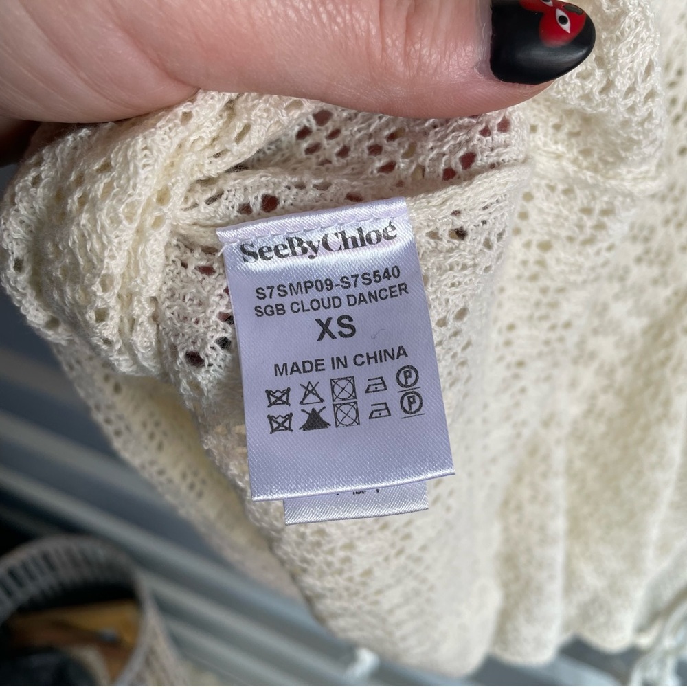 See by Chloe crochet top in cloud dancer - Picture 8 of 9